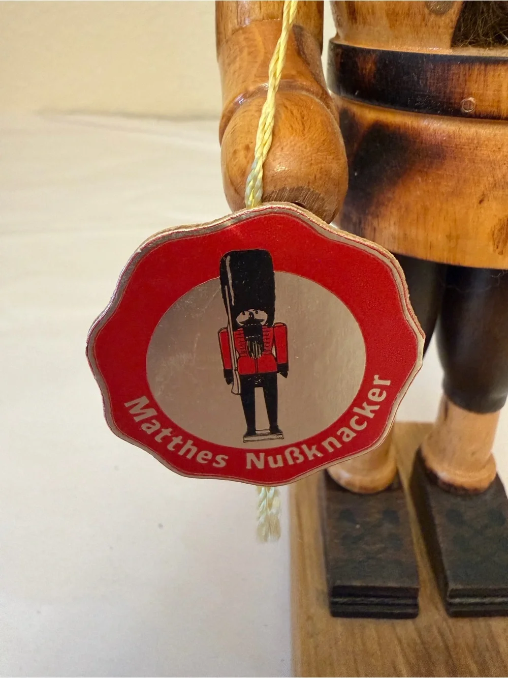 Volkmar Mattes Rustic Brown Wooden Nutcracker Soldier Holiday Figurine **READ**